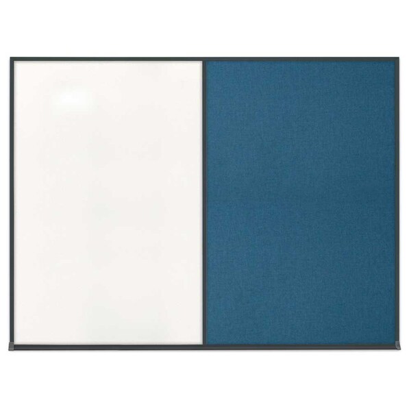 United Visual Products Triple Door Radius Plus Corkboard, 96" x UV8006PLUS-BLACK-CLOUD - main